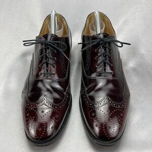 Johnston Murphy Optima Burgundy Wingtip Oxford Brogue Shoes Men's 7.5 D Business